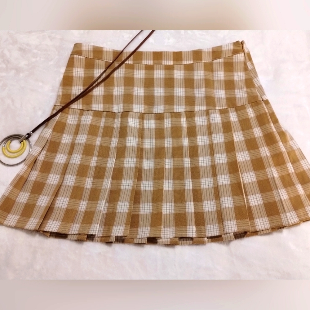 Pleated Plaid Tennis Skirt | Blue Blush Size Large